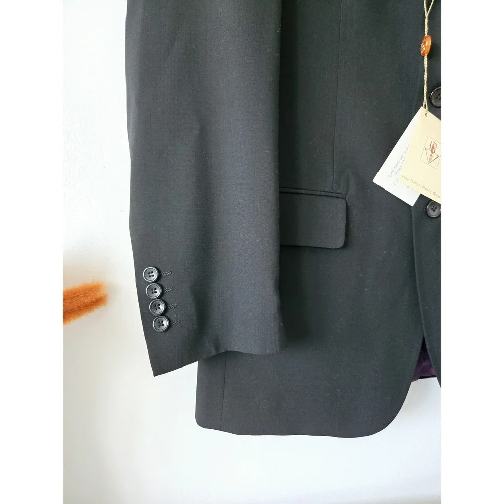 NWT Leonardo Valenti Men's Blazer 3 Button   100% Wool Made In Italy MENS 38R‎